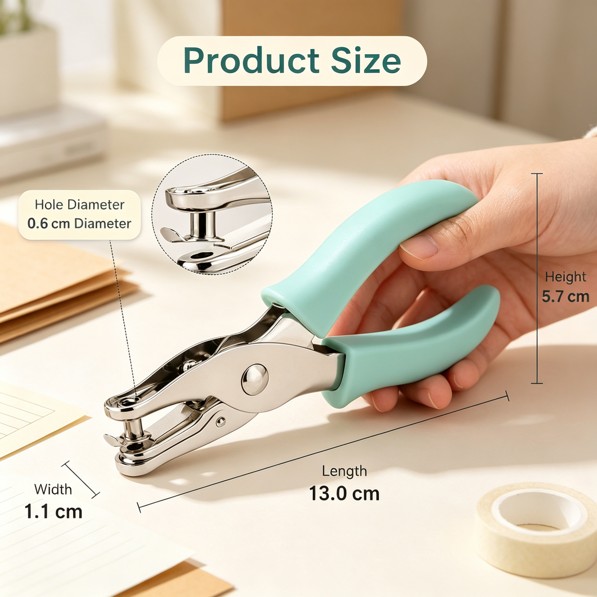 Single Hole Punch with Comfort Grips